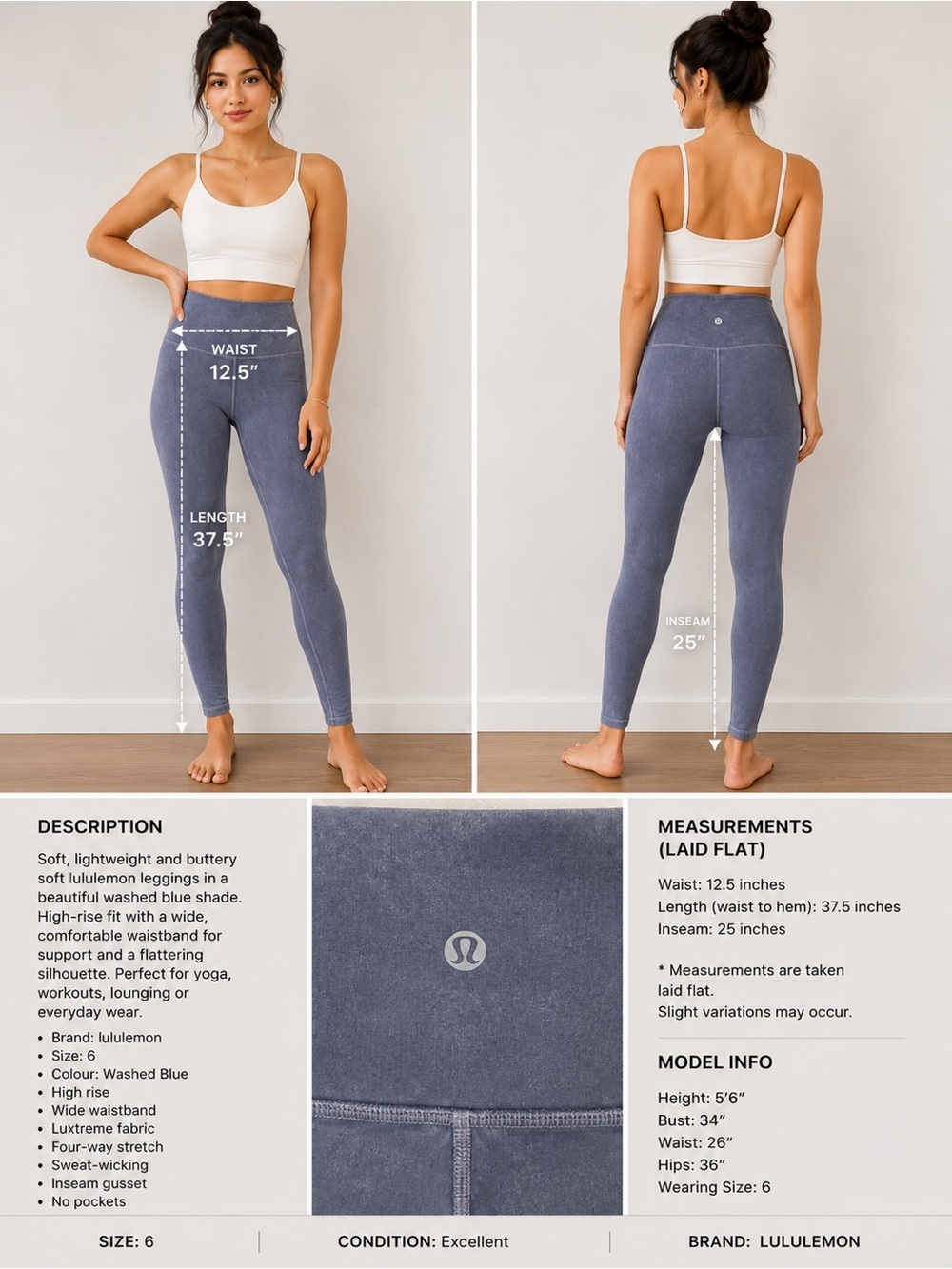 lululemon athletica Washed Blue High-Rise Jeggings